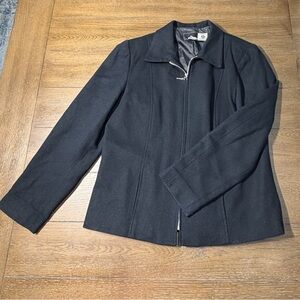 Vintage Requirements Black Women's Size 12 Zip-Front 100% pure new Wool Jacket